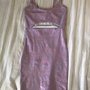 Cut to the chase metallic dress